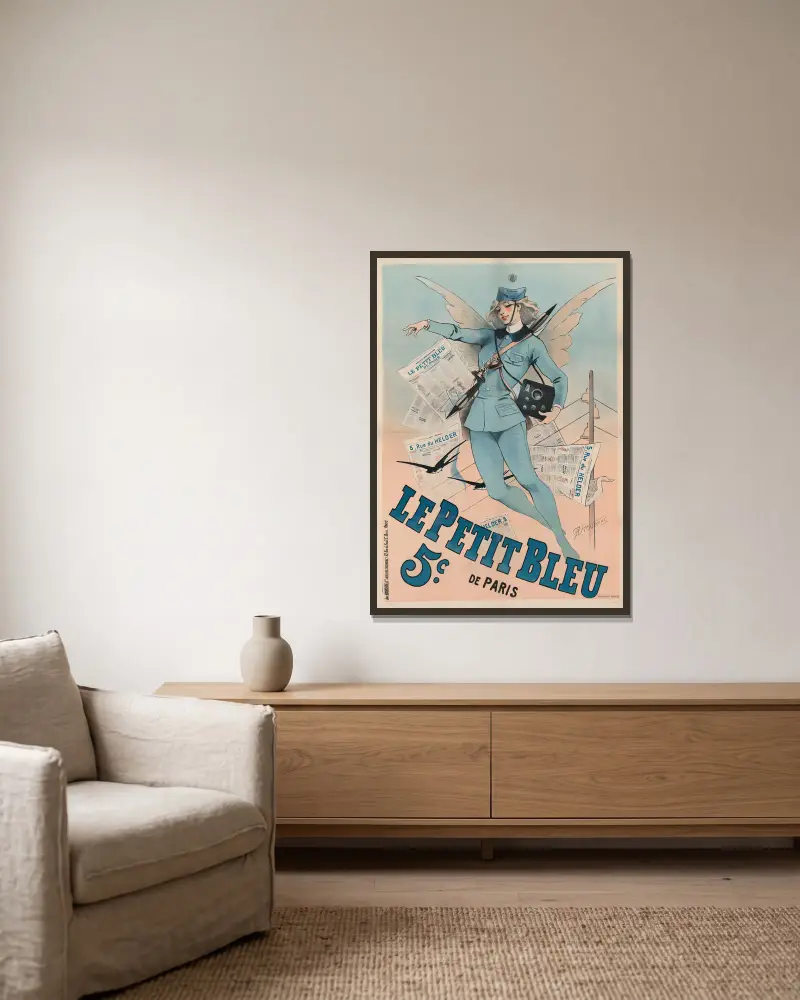 Le petit bleu de Paris, 5c. av Alfred Choubrac inramad på en vägg