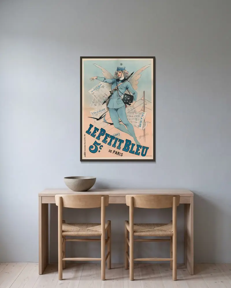 Le petit bleu de Paris, 5c. av Alfred Choubrac inramad på en vägg