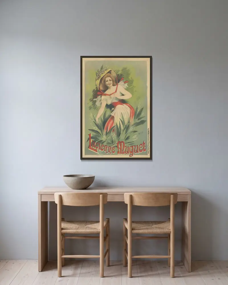 Lucienne Muguet av Alfred Choubrac inramad på en vägg