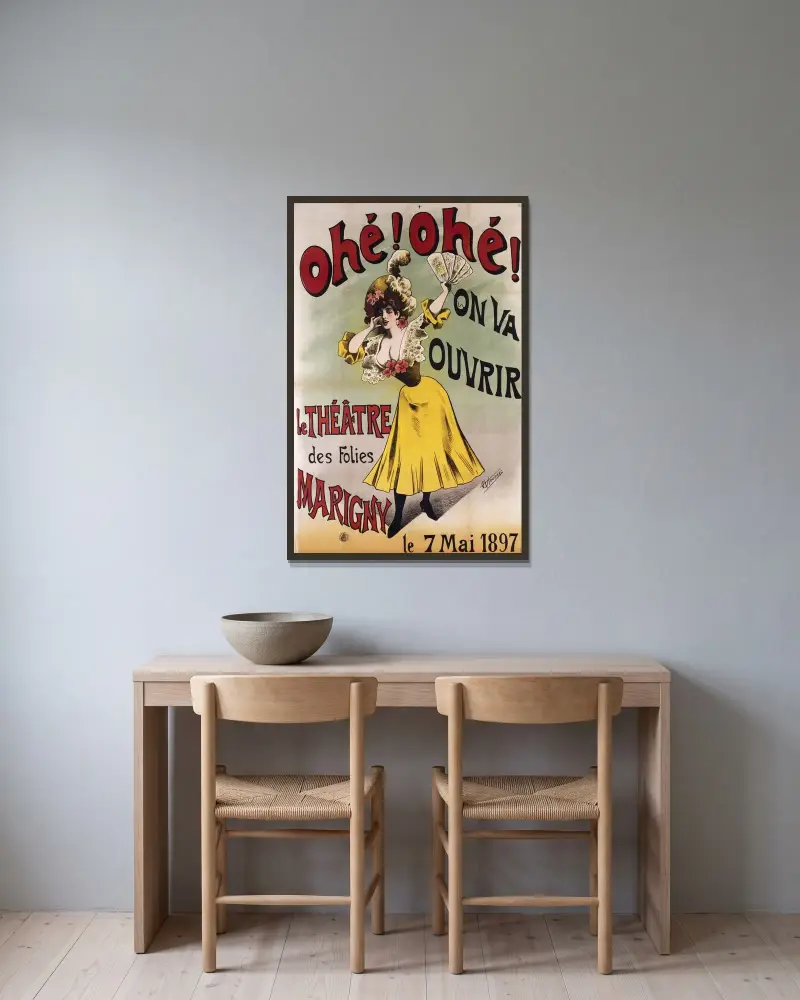 Ohé! Ohé! On Va Ouvrir av Alfred Choubrac inramad på en vägg