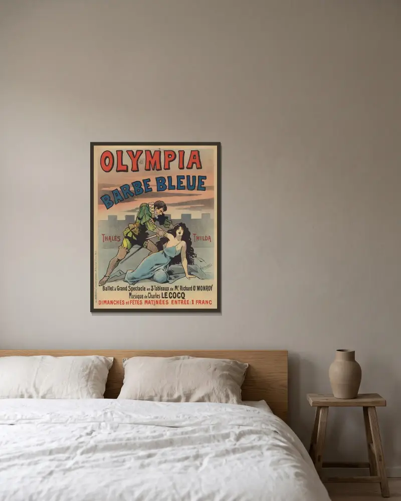Olympia. Barbe bleue av Alfred Choubrac inramad på en vägg