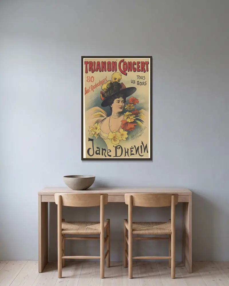 Trianon-Concert, tous les soirs, Jane Dhenin, Alfred Choubrac w ramie na ścianie
