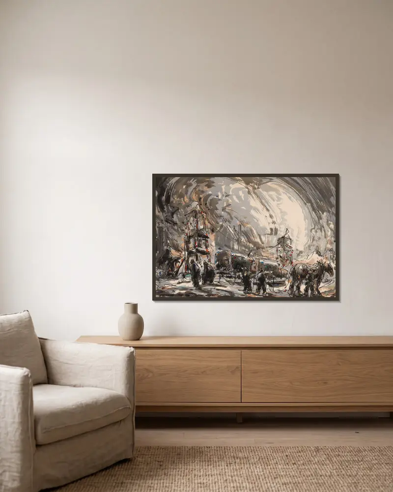 Nach dem Vergnügungspark von Alfred Ost gerahmt an einer Wand