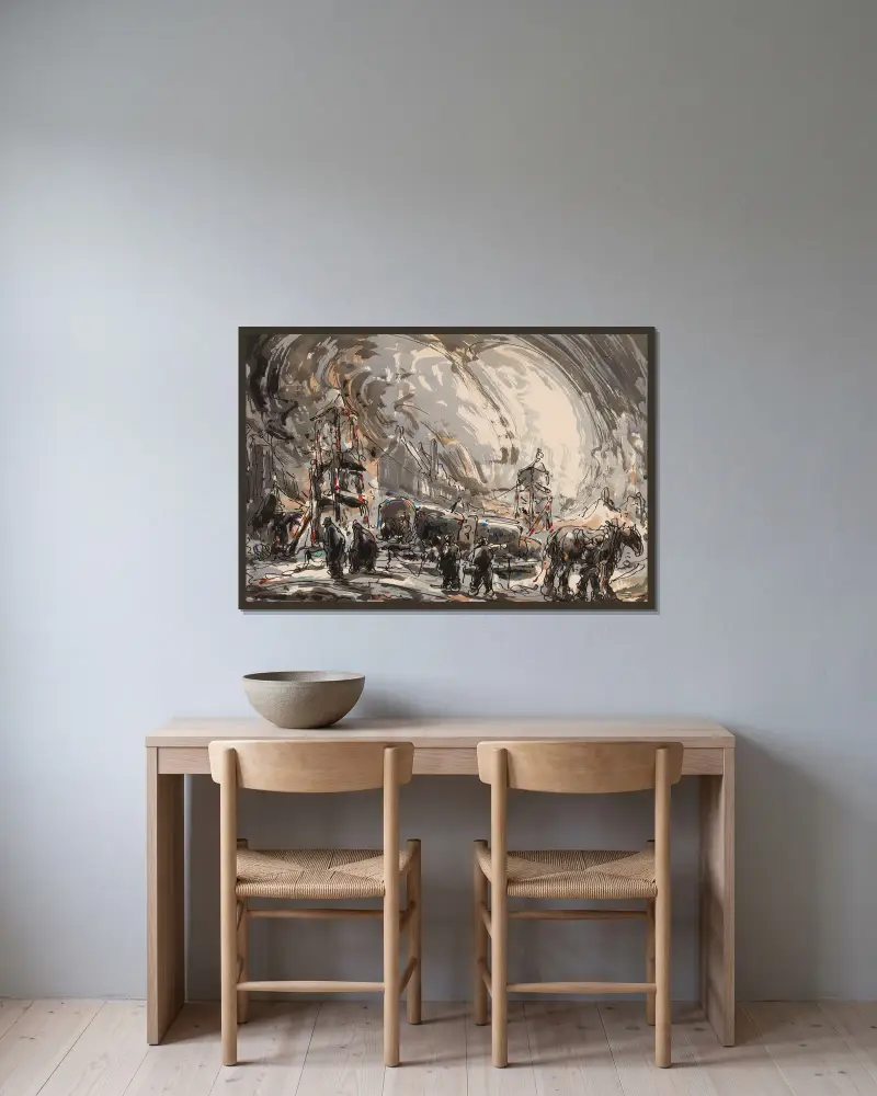 Nach dem Vergnügungspark von Alfred Ost gerahmt an einer Wand
