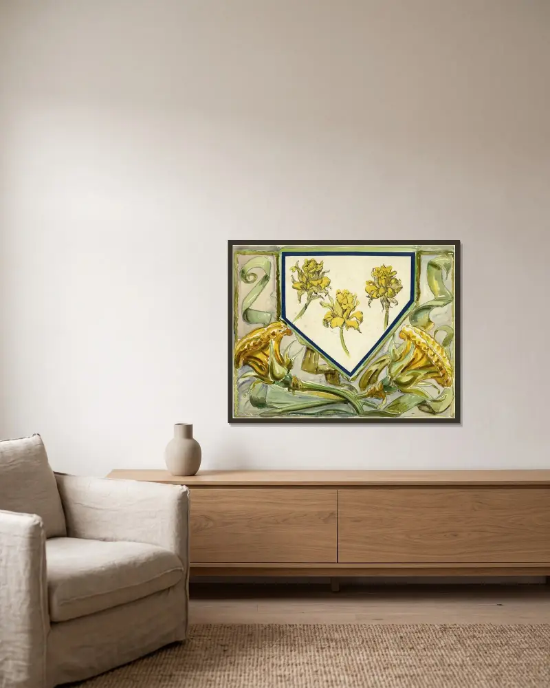 Blumen, 1936 – Nr. 2 von Alfred Ost gerahmt an einer Wand