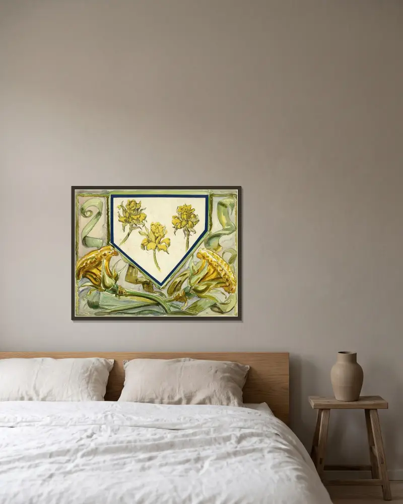 Blumen, 1936 – Nr. 2 von Alfred Ost gerahmt an einer Wand