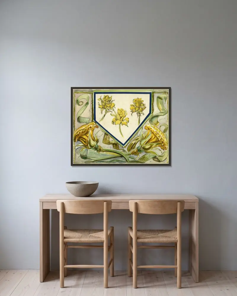 Blumen, 1936 – Nr. 2 von Alfred Ost gerahmt an einer Wand