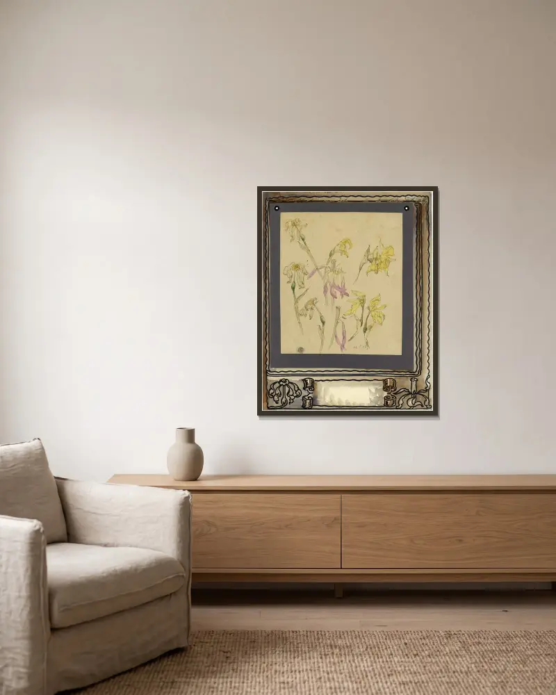 Blumen, 1907 von Alfred Ost gerahmt an einer Wand