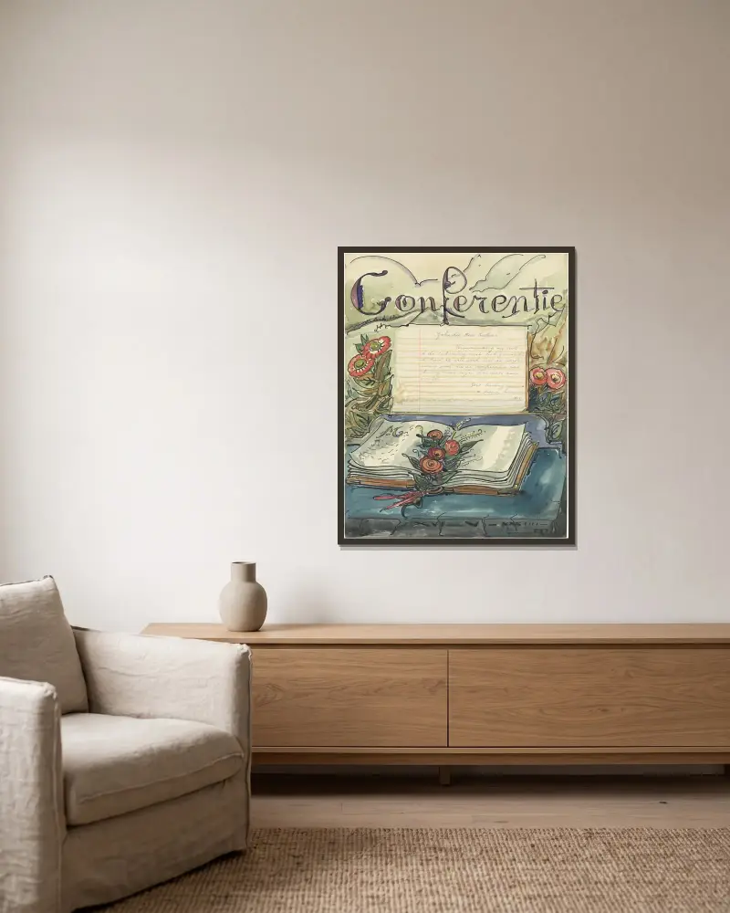 Brief Adriaensen von Alfred Ost gerahmt an einer Wand