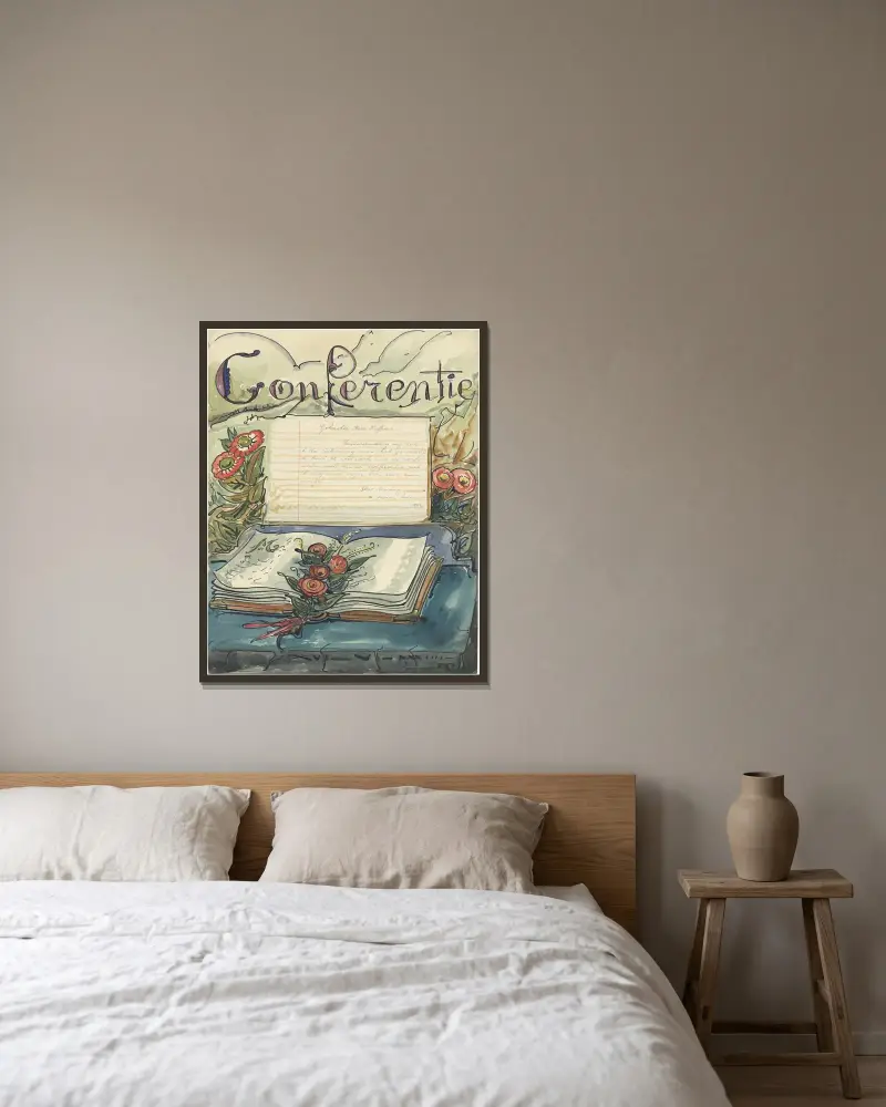 Brief Adriaensen von Alfred Ost gerahmt an einer Wand