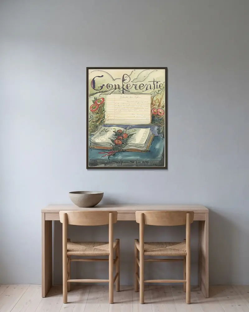 Brief Adriaensen von Alfred Ost gerahmt an einer Wand
