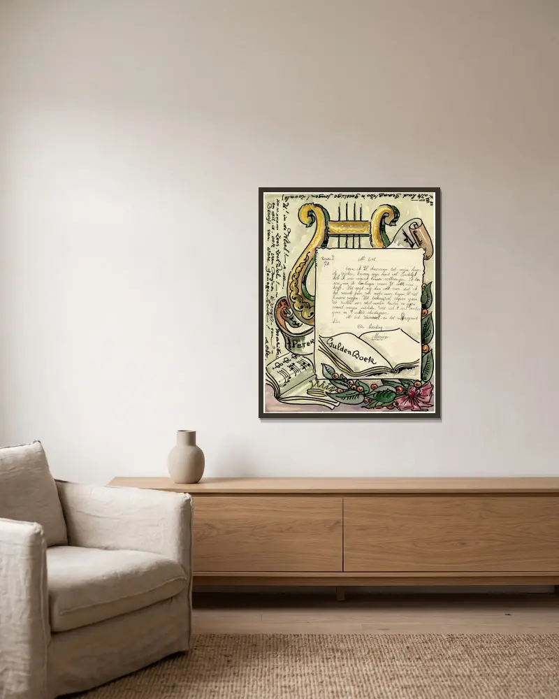 Brief an Mariën von Alfred Ost gerahmt an einer Wand