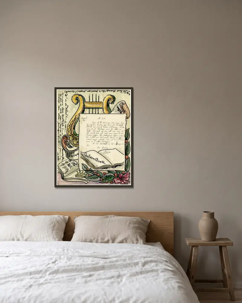 Brief an Mariën von Alfred Ost gerahmt an einer Wand