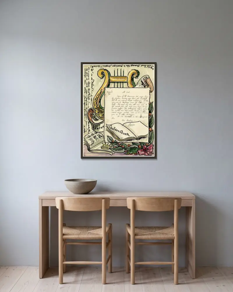 Brief an Mariën von Alfred Ost gerahmt an einer Wand