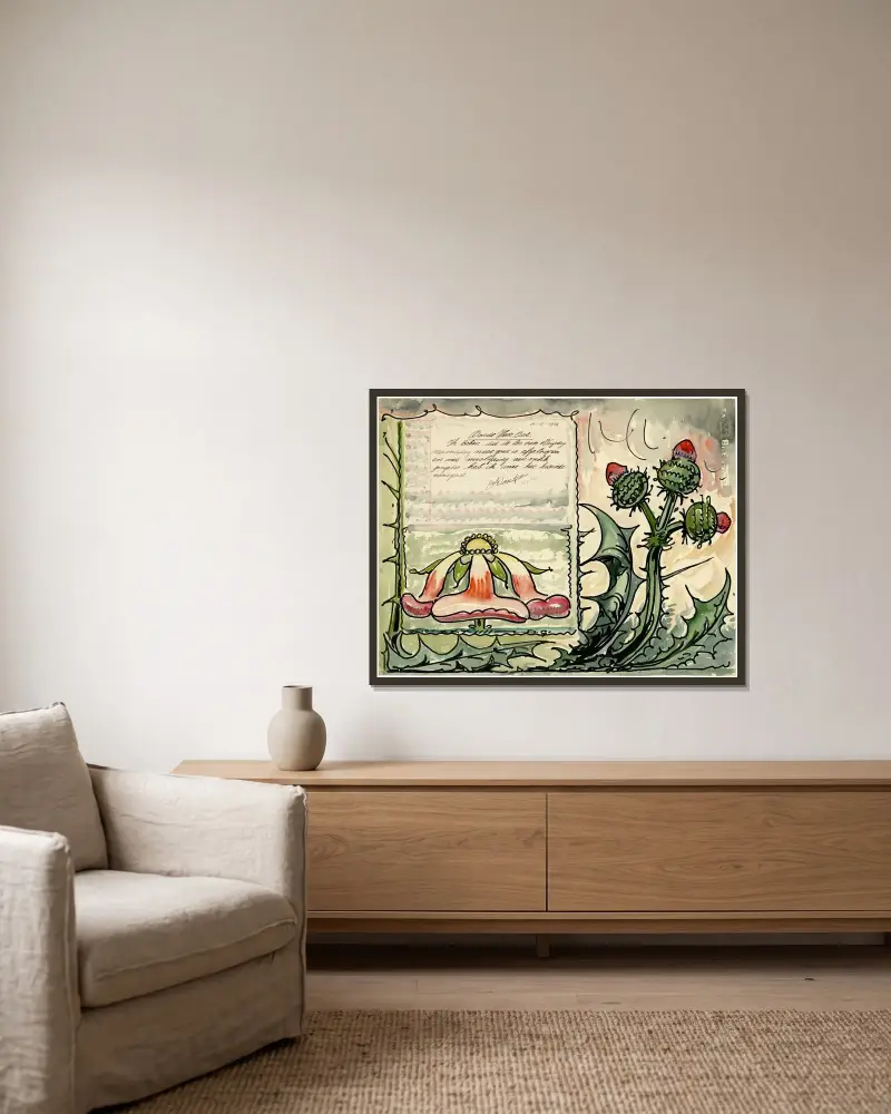Brief an Wouters von Alfred Ost gerahmt an einer Wand
