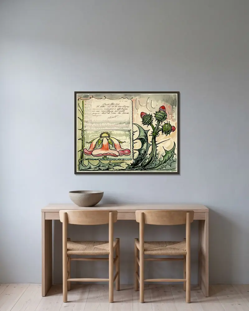 Brief an Wouters von Alfred Ost gerahmt an einer Wand