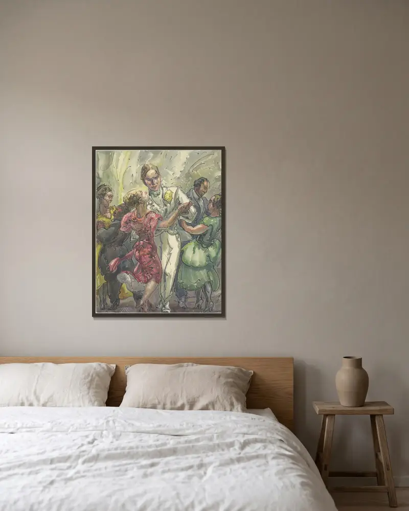 Tänzer, 1936 von Alfred Ost gerahmt an einer Wand
