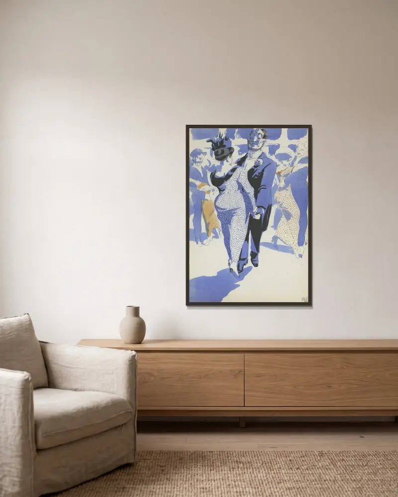 Tänzer, 1913 von Alfred Ost gerahmt an einer Wand