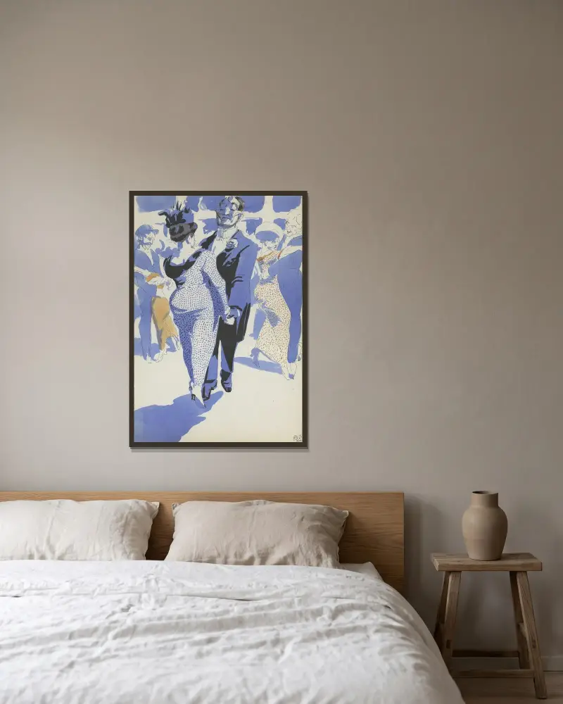 Tänzer, 1913 von Alfred Ost gerahmt an einer Wand