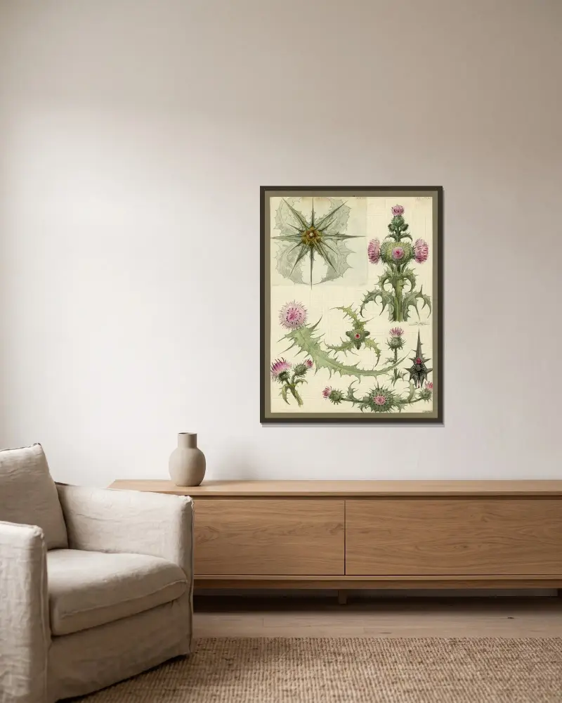 Die Distel, 1922 von Alfred Ost gerahmt an einer Wand
