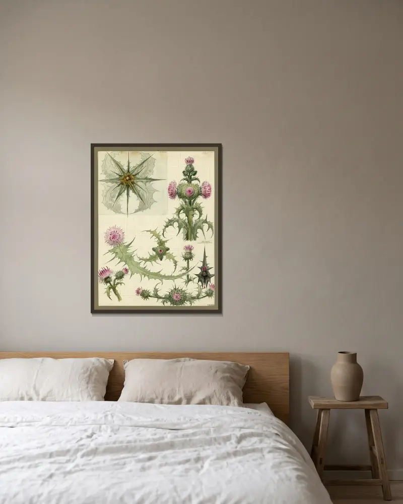 Die Distel, 1922 von Alfred Ost gerahmt an einer Wand