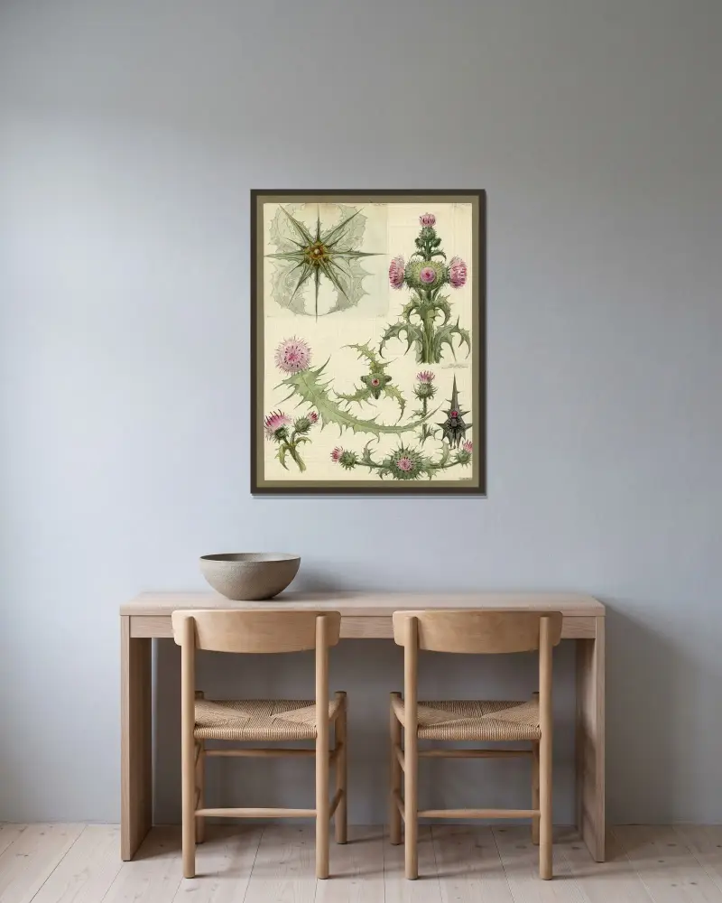 Die Distel, 1922 von Alfred Ost gerahmt an einer Wand