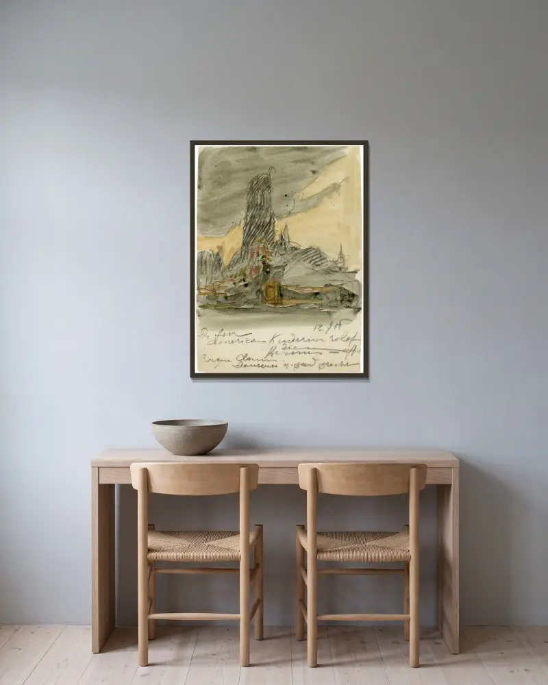 De foor av Alfred Ost inramad på en vägg