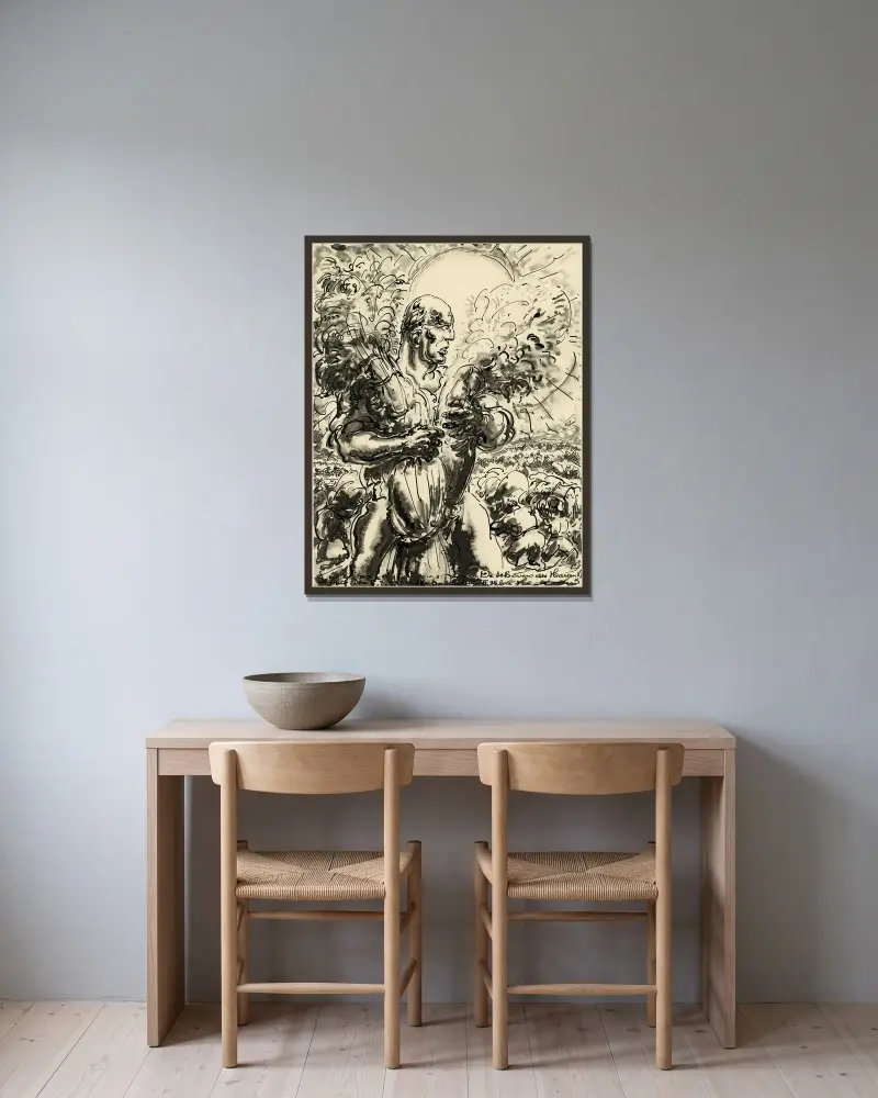 Hjärtats skor av Alfred Ost inramad på en vägg
