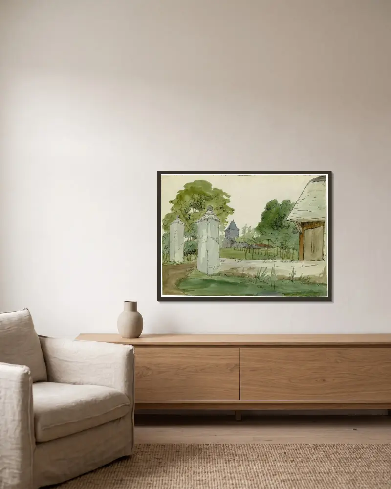 Teniers hus av Alfred Ost inramad på en vägg
