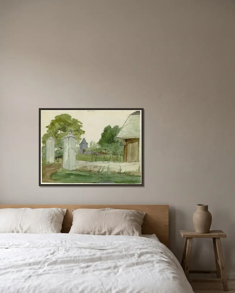 Teniers hus av Alfred Ost inramad på en vägg
