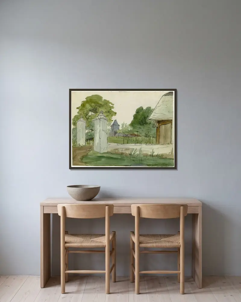 Teniers hus av Alfred Ost inramad på en vägg