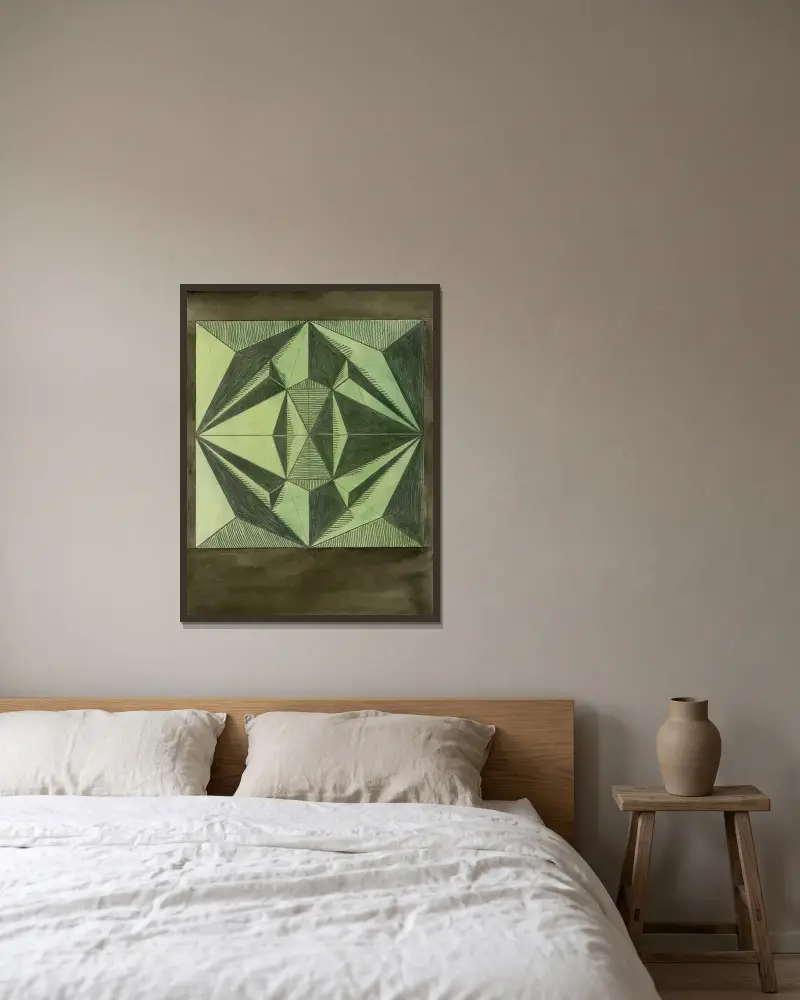 Diamant av Alfred Ost inramad på en vägg