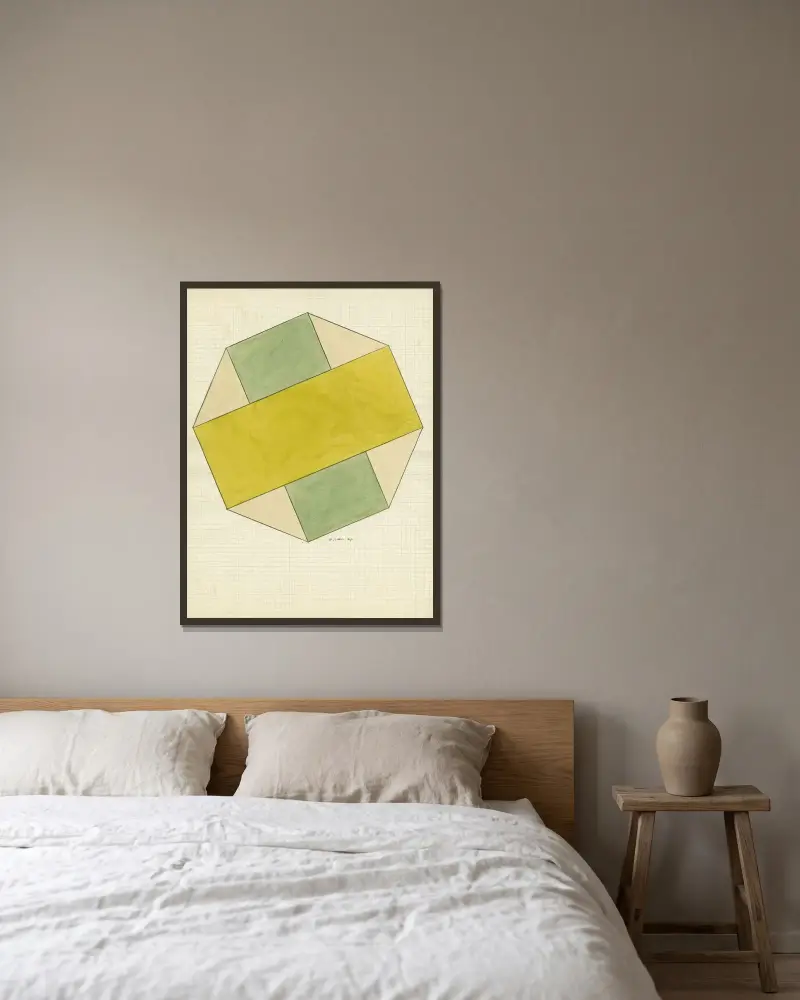 Diamant, 1922 – Nr. 2 von Alfred Ost gerahmt an einer Wand
