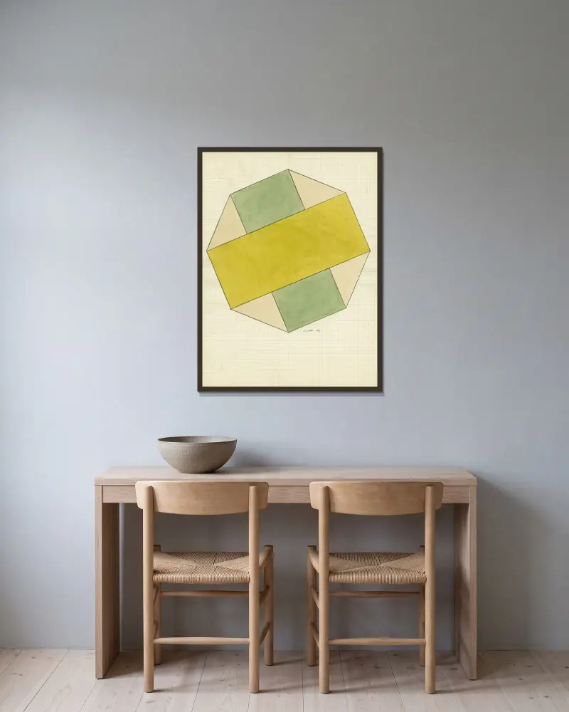 Diamant, 1922 – Nr. 2 von Alfred Ost gerahmt an einer Wand