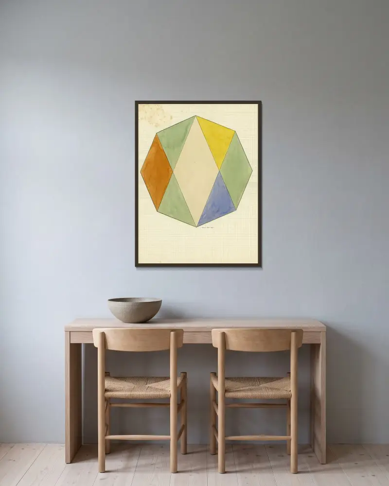 Diamant av Alfred Ost inramad på en vägg
