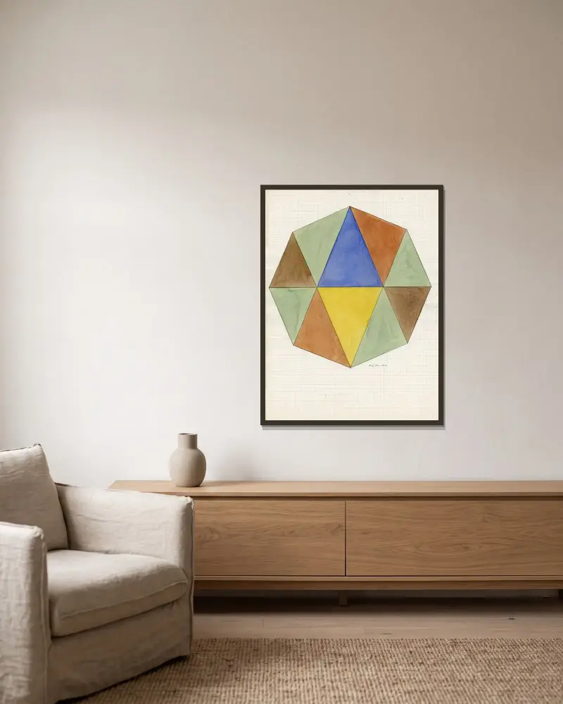 Diamant, 1922 – Nr. 7 von Alfred Ost gerahmt an einer Wand