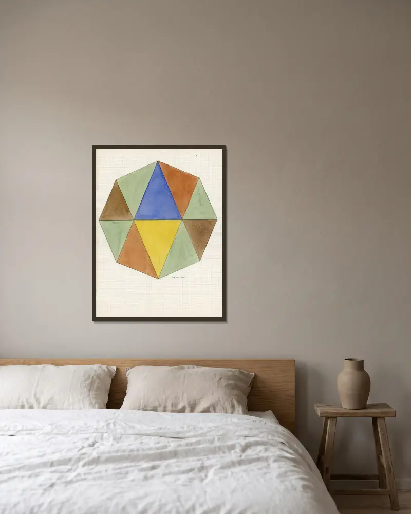 Diamant, 1922 – Nr. 7 von Alfred Ost gerahmt an einer Wand