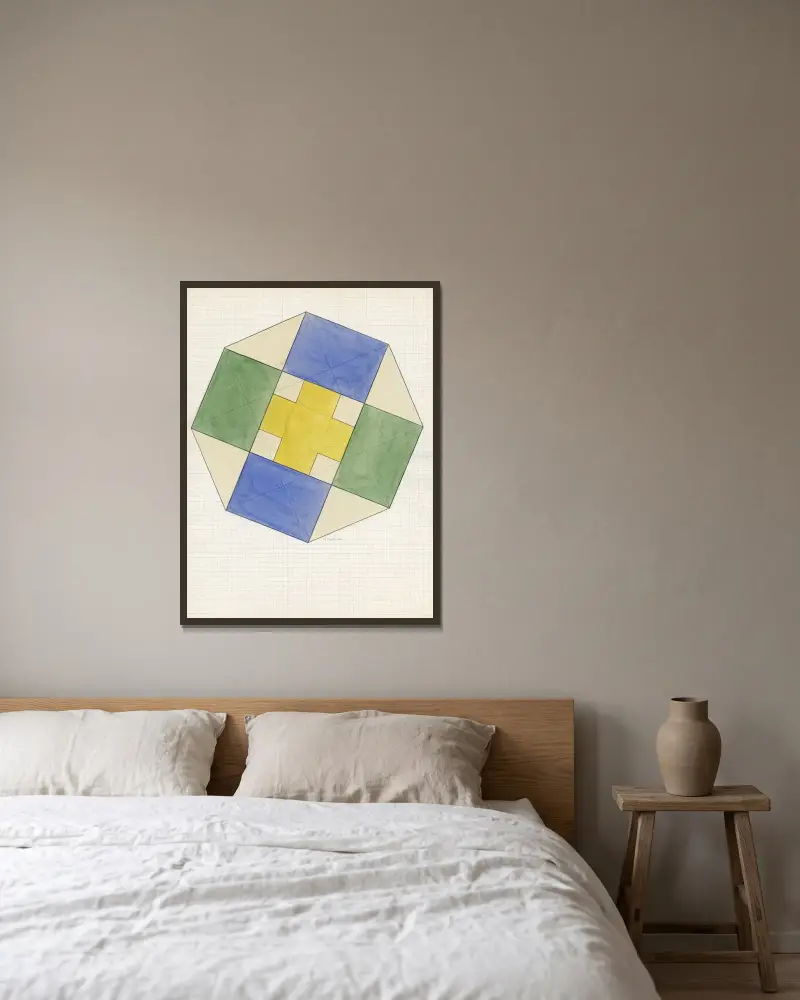 Diamant av Alfred Ost inramad på en vägg