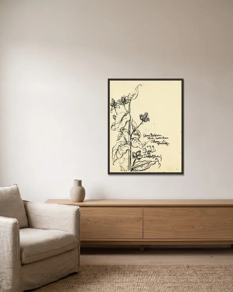 Distel, zweite Sorte, 1939 von Alfred Ost gerahmt an einer Wand