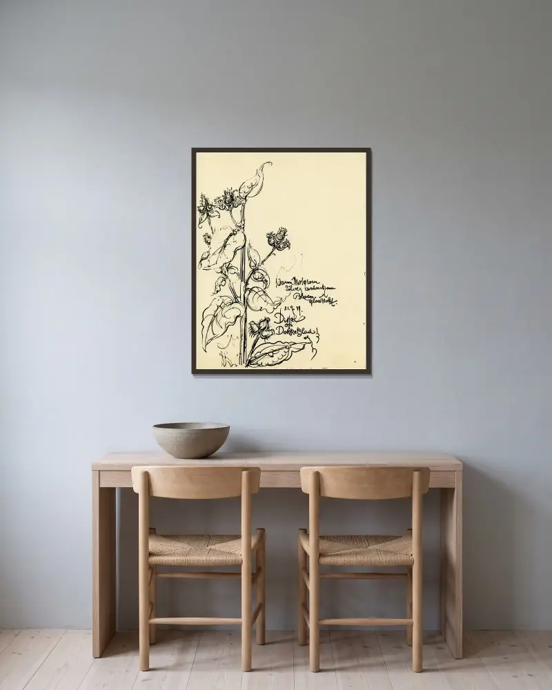 Distel, zweite Sorte, 1939 von Alfred Ost gerahmt an einer Wand