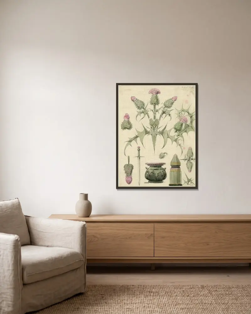 Distel, zweite Sorte, 1922 – Nr. 2 von Alfred Ost gerahmt an einer Wand