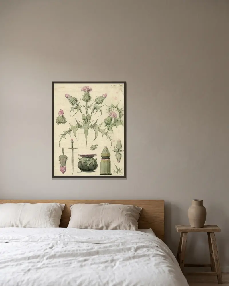 Distel, zweite Sorte, 1922 – Nr. 2 von Alfred Ost gerahmt an einer Wand
