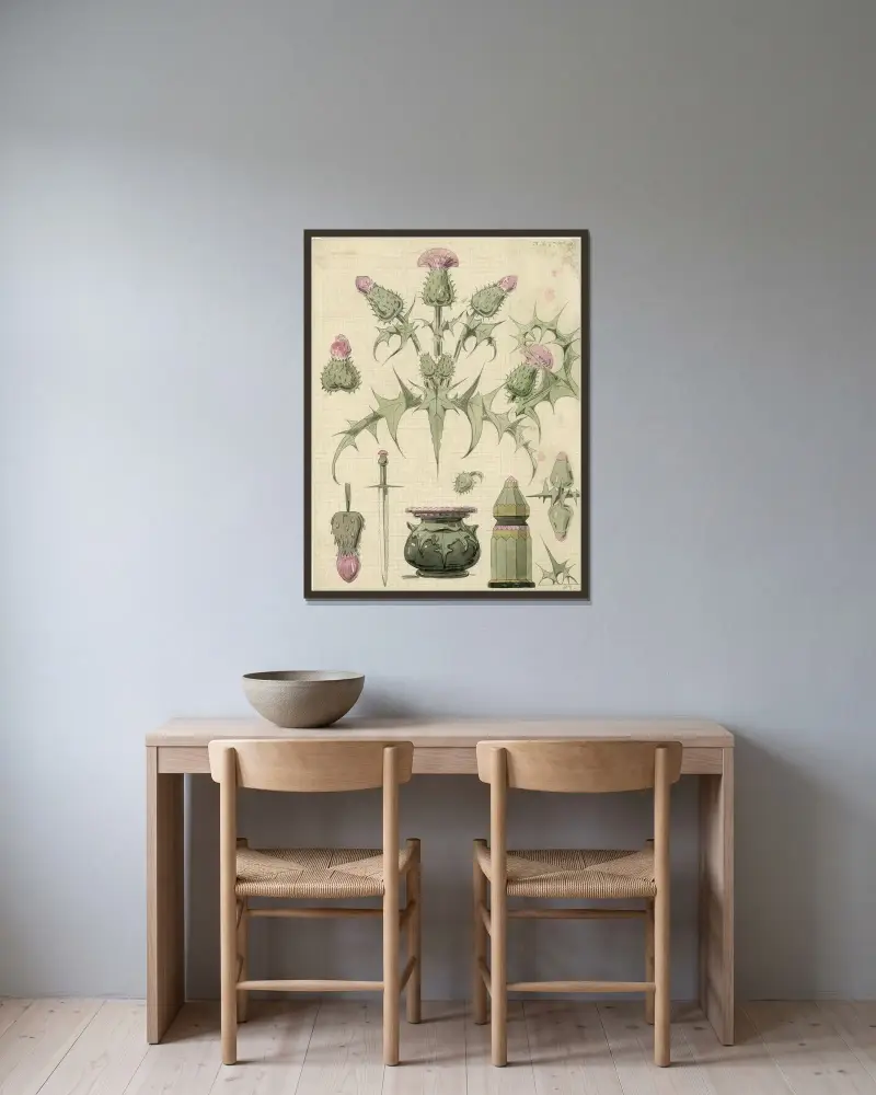 Distel, zweite Sorte, 1922 – Nr. 2 von Alfred Ost gerahmt an einer Wand