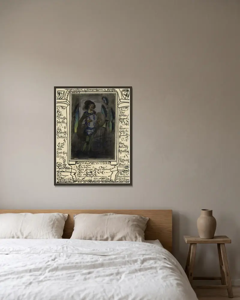 Een prinselijke jonge kunstenaar uit de weelderige middeleeuwen av Alfred Ost inramad på en vägg