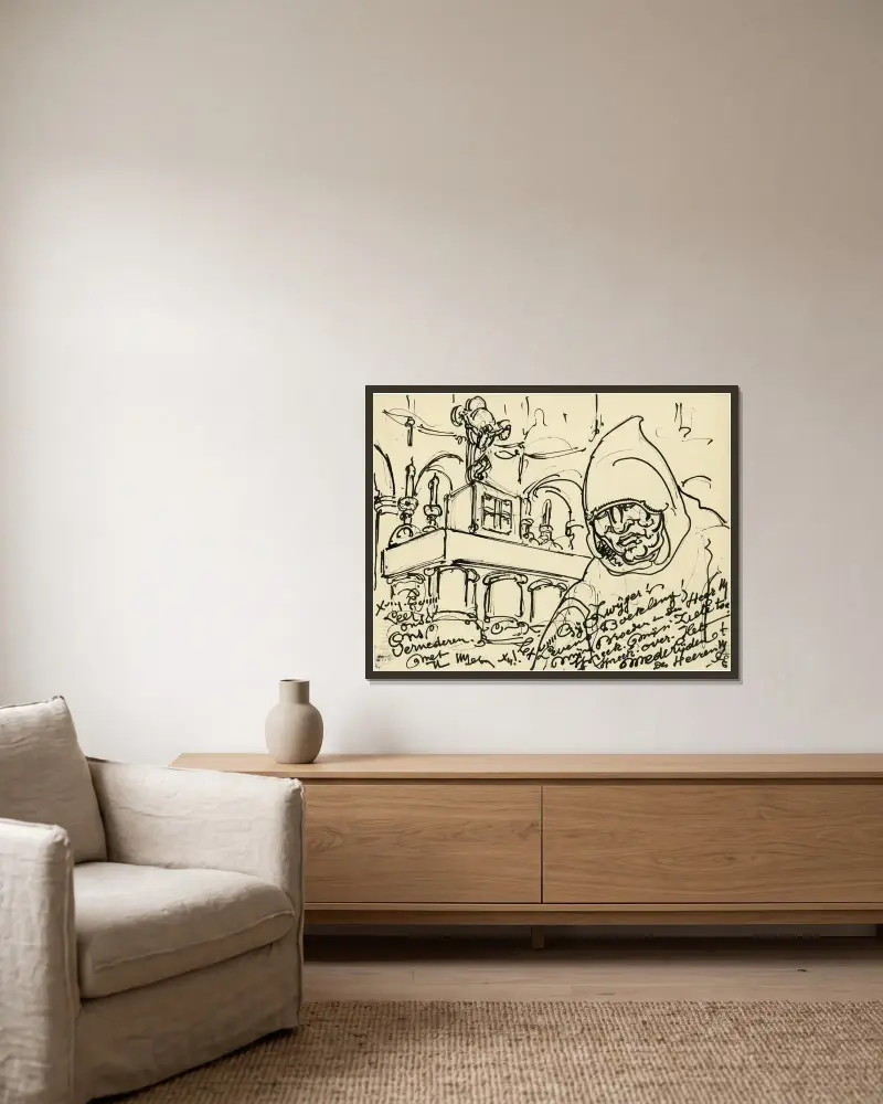Gij Zwijger! von Alfred Ost gerahmt an einer Wand