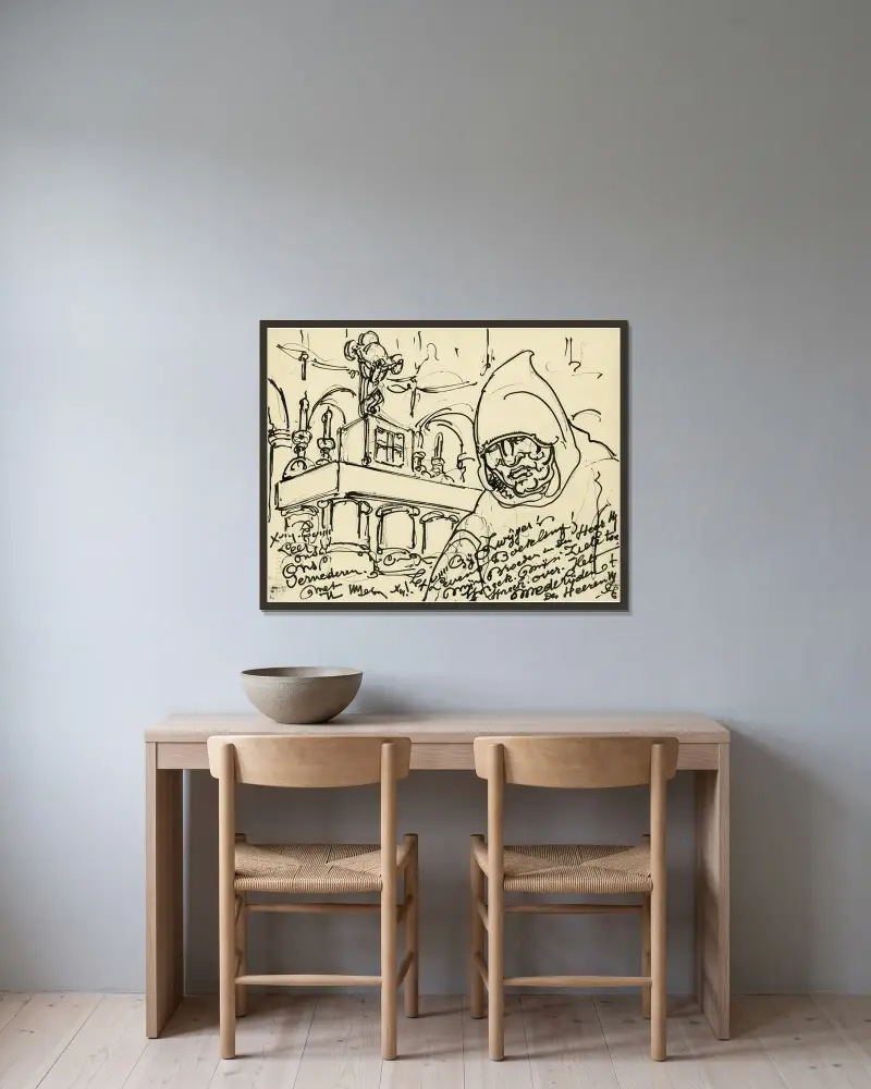 Gij Zwijger! von Alfred Ost gerahmt an einer Wand