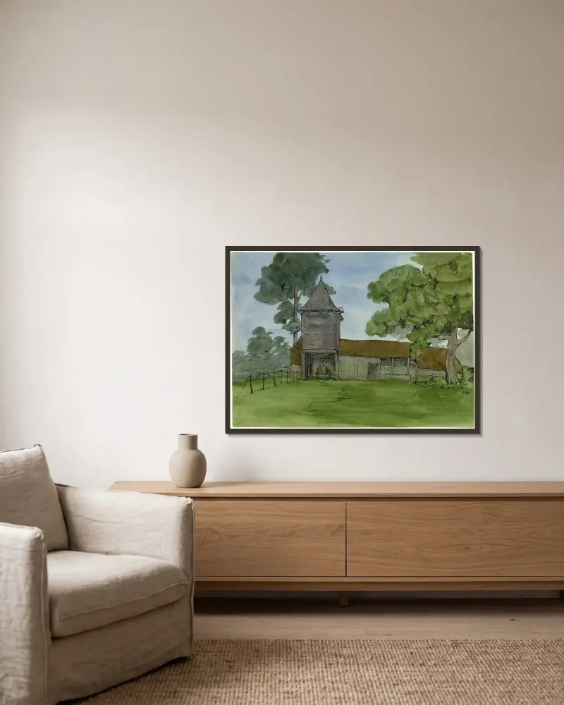 In ‘t kiekenhok van Teniers av Alfred Ost inramad på en vägg