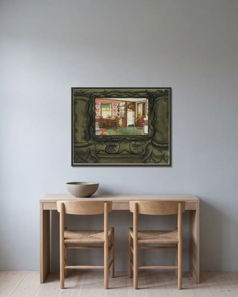 Interieur, 1934 – Nr. 3 von Alfred Ost gerahmt an einer Wand