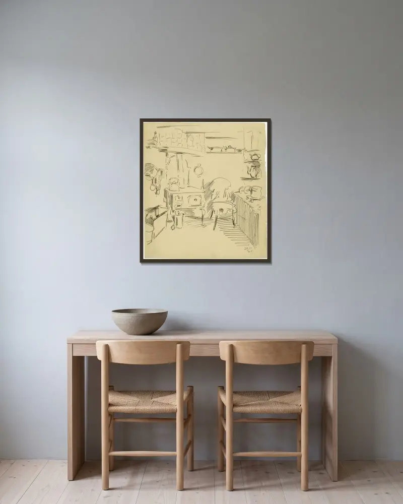 Küche von Alfred Ost gerahmt an einer Wand