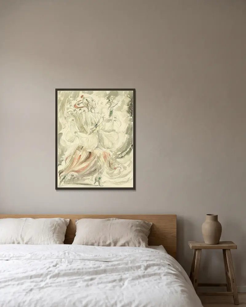 Blumenvase von Alfred Ost gerahmt an einer Wand